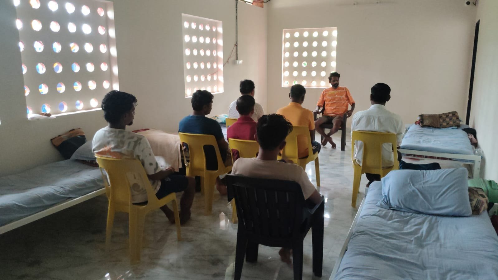 Group counselling session at the rehabilitation centre